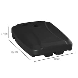 image-7kg Umbrella Stand Weights W/ Wheels Water and Sand, Up to 75kg, Black