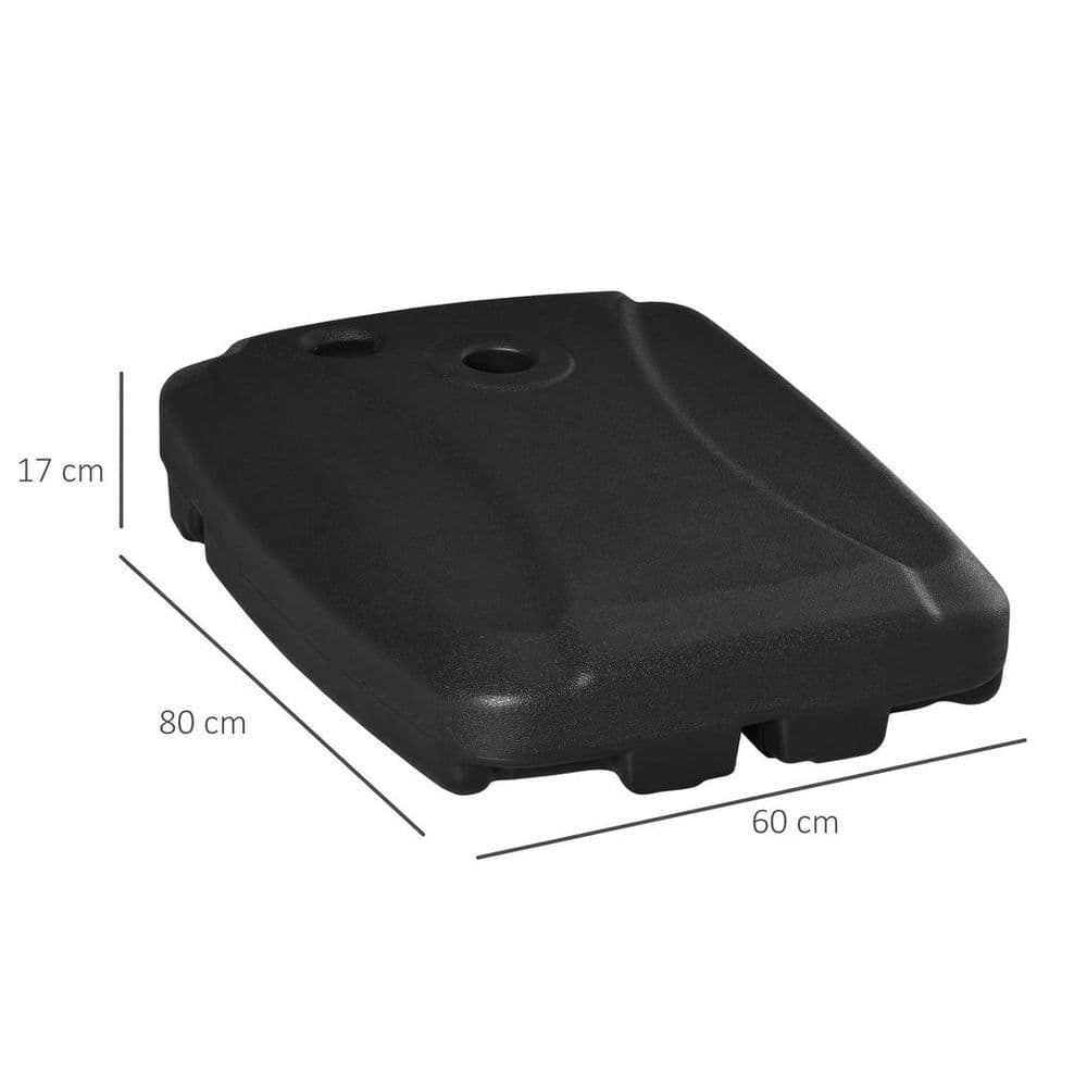 image-7kg Umbrella Stand Weights W/ Wheels Water and Sand, Up to 75kg, Black