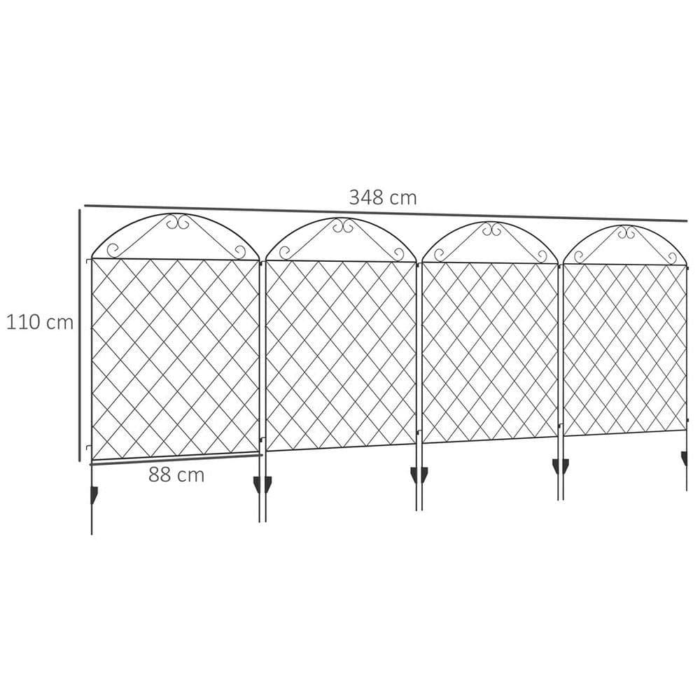 image-Garden Fencing Panels, 43in x 11.5ft Flower Bed Border Edging Animal Barrier