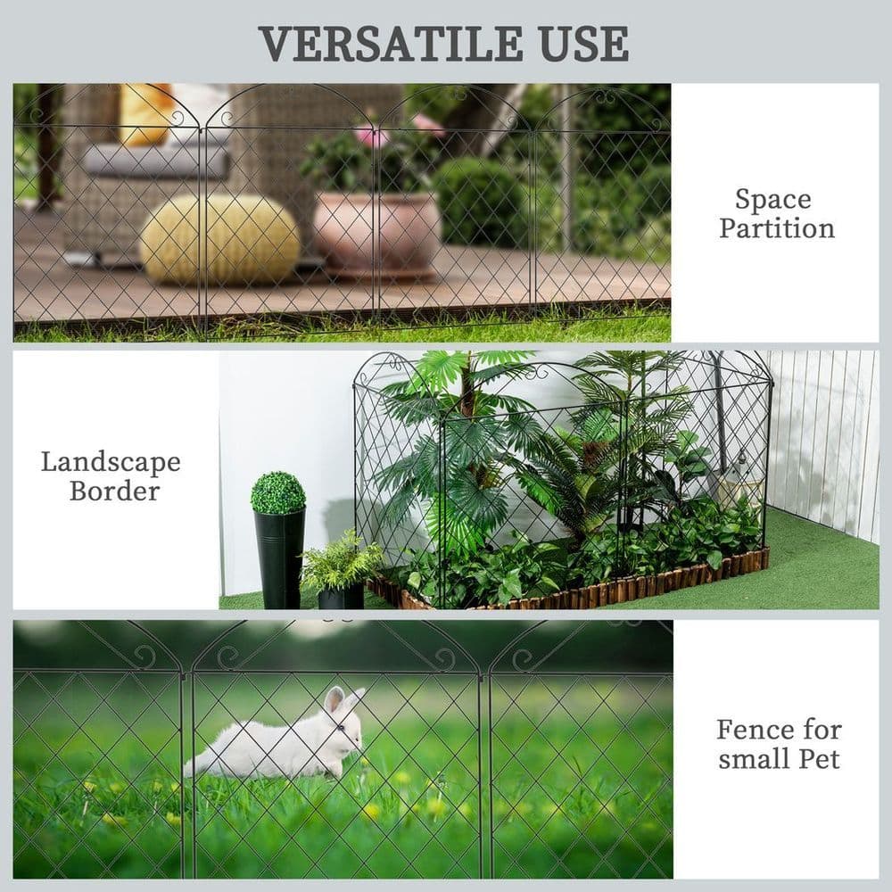 image-Garden Fencing Panels, 43in x 11.5ft Flower Bed Border Edging Animal Barrier