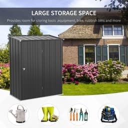 image-Outdoor Storage Shed Steel Garden Shed w/ Lockable Door for Backyard Patio Lawn