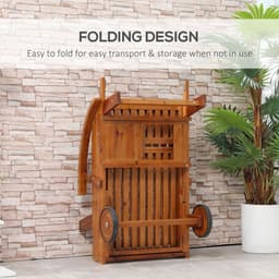 image-Garden Wood Sun Bed Lounger Chaise Recliner Adjustable Back Footrest w/ Wheels