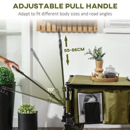 image-Folding Garden Trolley Collapsible Camping Trolley Steel with Folding Board