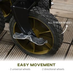 image-Folding Garden Trolley Collapsible Camping Trolley Steel with Folding Board