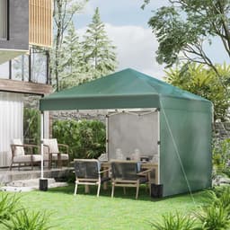 image-3 x 3 (M) Pop Up Gazebo Event Shelter with 2 Sidewalls, Weight Bags, Green
