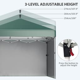 image-3 x 3 (M) Pop Up Gazebo Event Shelter with 2 Sidewalls, Weight Bags, Green