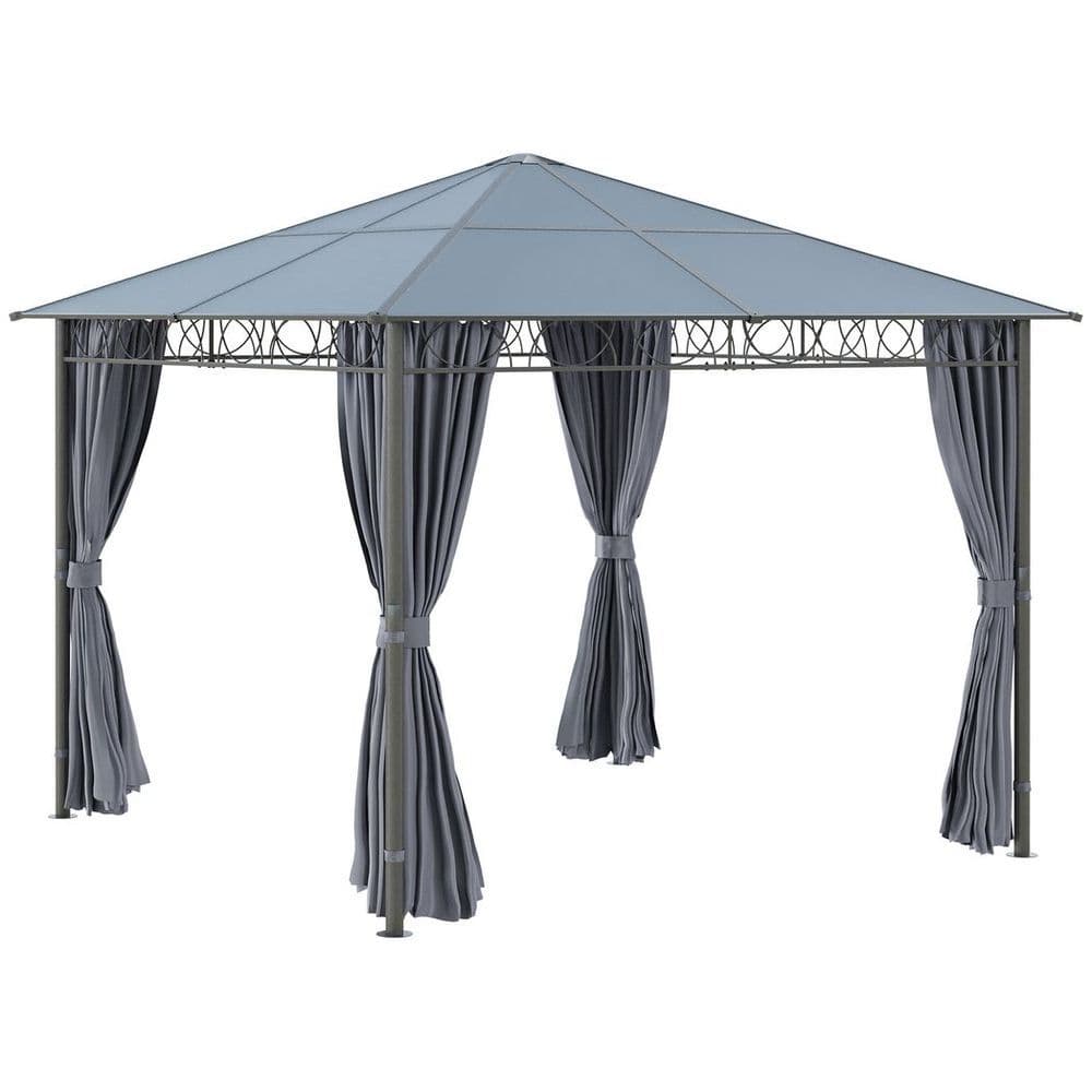 image-3 x 3(m) Hardtop Gazebo for Garden Party with Polycarbonate and Roof Curtains