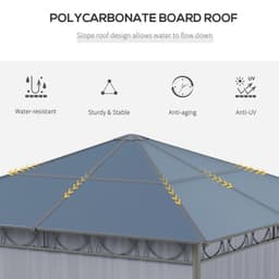 image-3 x 3(m) Hardtop Gazebo for Garden Party with Polycarbonate and Roof Curtains