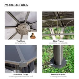 image-3 x 3(m) Hardtop Gazebo for Garden Party with Polycarbonate and Roof Curtains