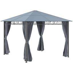 image-3 x 3(m) Hardtop Gazebo for Garden Party with Polycarbonate and Roof Curtains