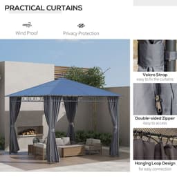 image-3 x 3(m) Hardtop Gazebo for Garden Party with Polycarbonate and Roof Curtains