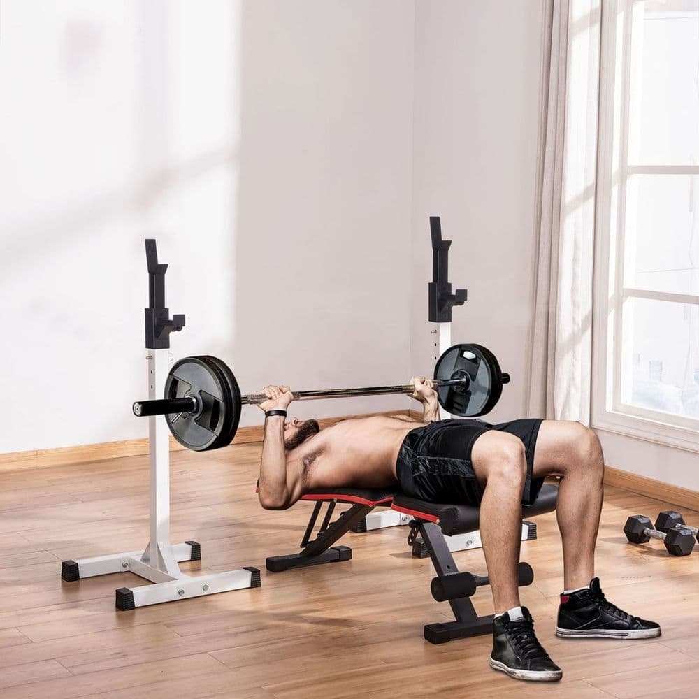 image-Heavy Duty Weight Stand Bar Barbell Squat Stand Power Rack, for Home, Gym