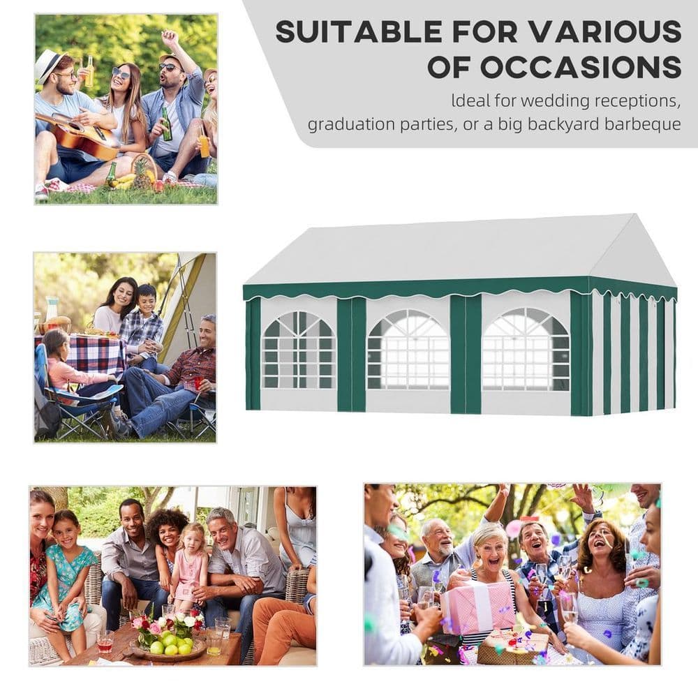image-6 x 4m Marquee Gazebo, Party Tent with Double Doors for Wedding and Events