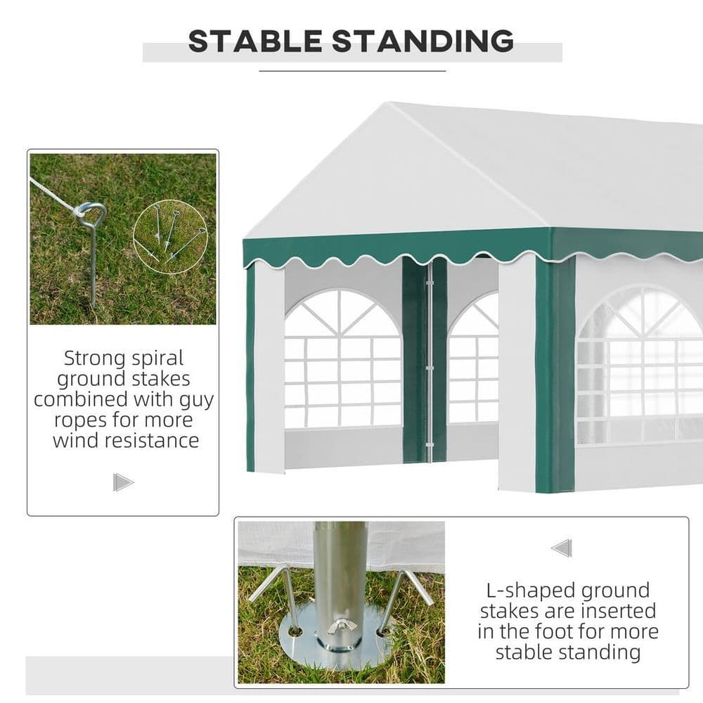 image-6 x 4m Marquee Gazebo, Party Tent with Double Doors for Wedding and Events
