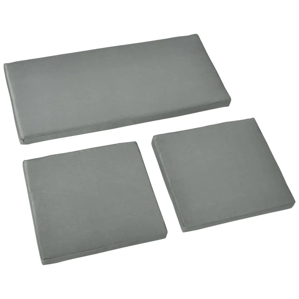 image-3 Piece Outdoor Cushion Pad Set for Garden Furniture Cushions, Dark Grey