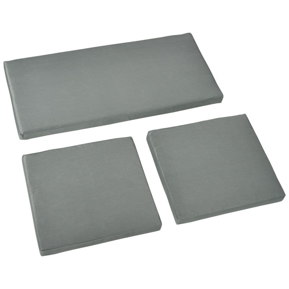 image-3 Piece Outdoor Cushion Pad Set for Garden Furniture Cushions, Dark Grey