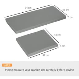 image-3 Piece Outdoor Cushion Pad Set for Garden Furniture Cushions, Dark Grey