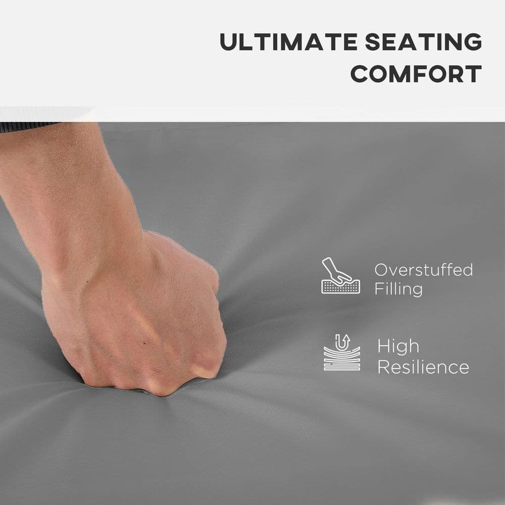 image-3 Piece Outdoor Cushion Pad Set for Garden Furniture Cushions, Dark Grey