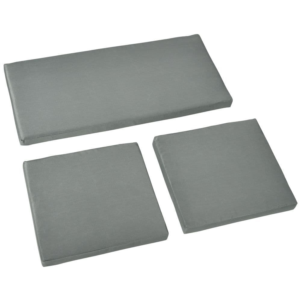 image-3 Piece Outdoor Cushion Pad Set for Garden Furniture Cushions, Dark Grey