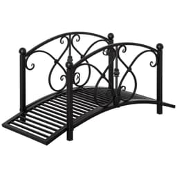 image-Decorative Garden Bridge Classic Footbridge w/ Safety Rails for Creek Stream