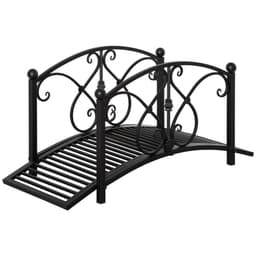 image-Decorative Garden Bridge Classic Footbridge w/ Safety Rails for Creek Stream