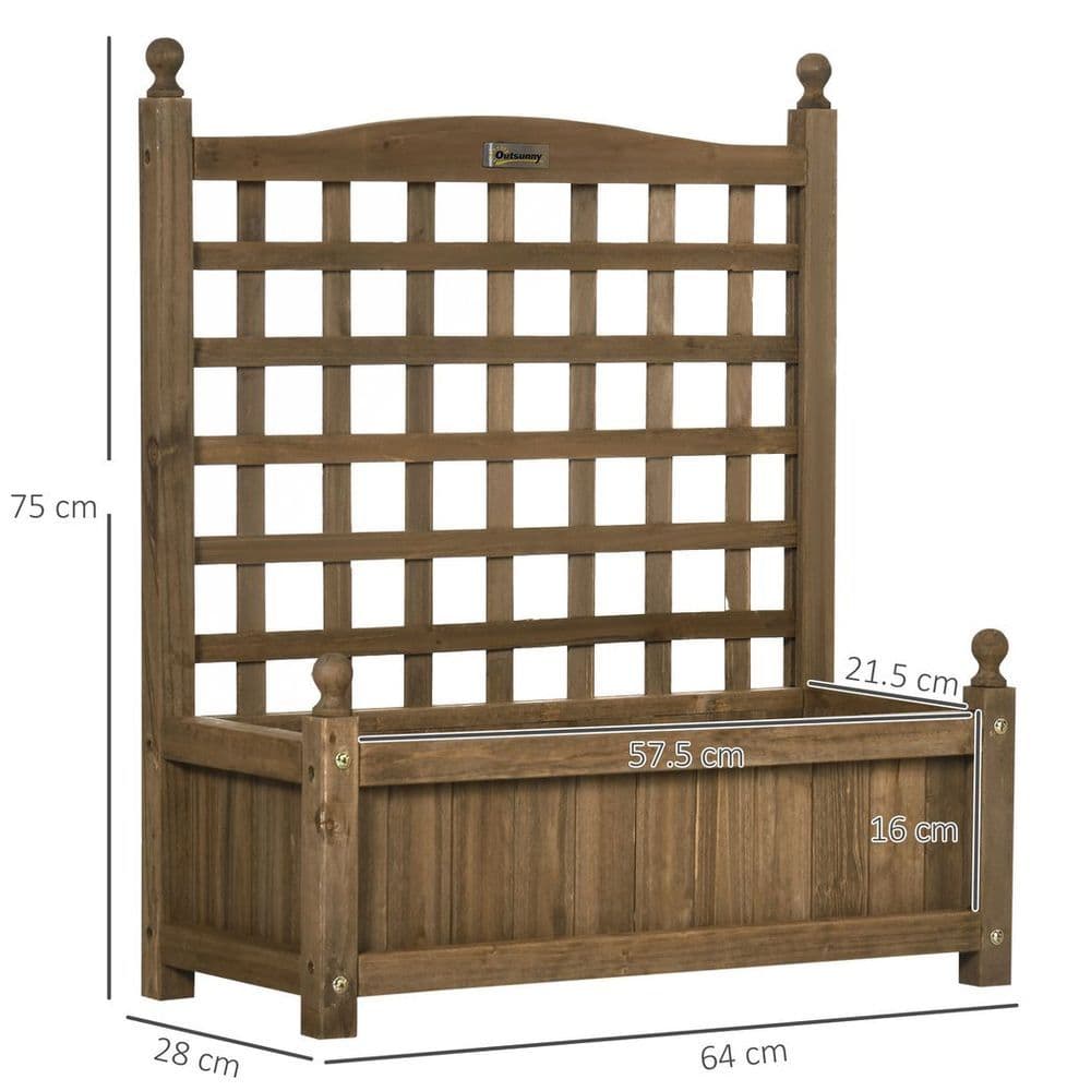image-Garden Planters with Trellis for Climbing Vines Indoor Outdoor Brown