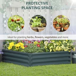 image-Raised Garden Bed Gardner Frame Outdoor Planter Kit Flower Vegetables Green