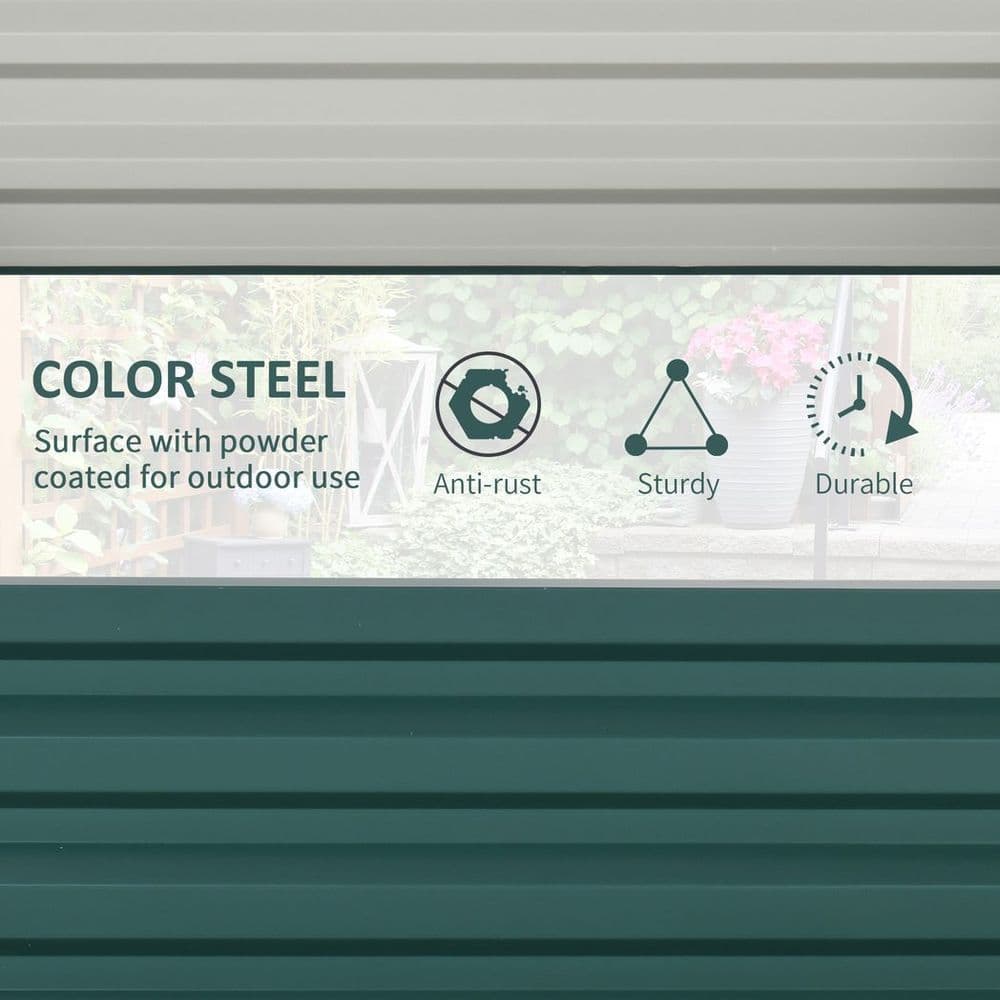 image-Raised Garden Bed Gardner Frame Outdoor Planter Kit Flower Vegetables Green
