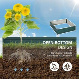 image-Raised Garden Bed Gardner Frame Outdoor Planter Kit Flower Vegetables Green