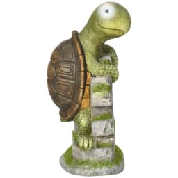 image-Vivid Tortoise Sculpture Garden�Statue with Solar LED Light Outdoor Ornament