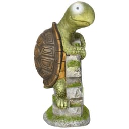 image-Vivid Tortoise Sculpture Garden�Statue with Solar LED Light Outdoor Ornament