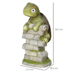 image-Vivid Tortoise Sculpture Garden�Statue with Solar LED Light Outdoor Ornament