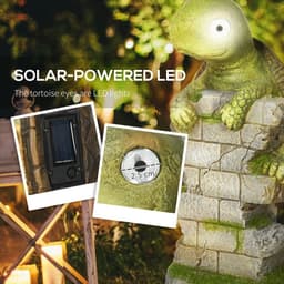 image-Vivid Tortoise Sculpture Garden�Statue with Solar LED Light Outdoor Ornament