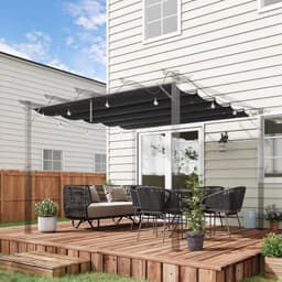 image-Pergola Shade Cover for 3 x 3m Pergola, Replacement Canopy Fabric Only, Grey