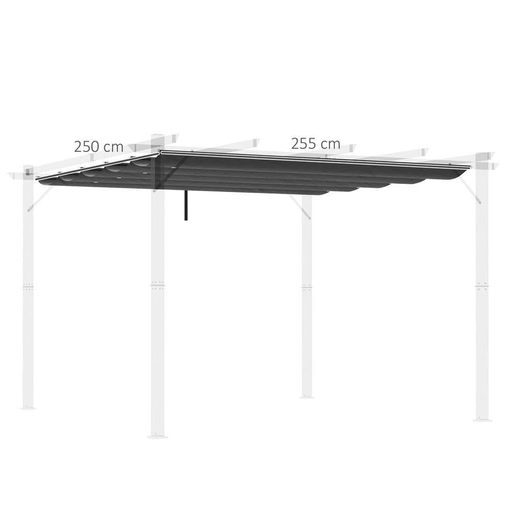 image-Pergola Shade Cover for 3 x 3m Pergola, Replacement Canopy Fabric Only, Grey