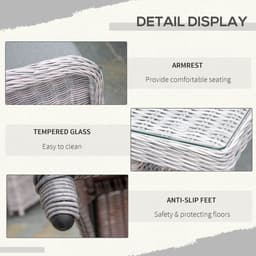 image-7 PCS Patio PE Rattan Wicker Dining Table Set Furniture w/ Tempered Glass