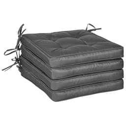 image-40 x 40cm Garden Seat Cushion with Ties Replacement Dining Chair Seat Pad, Grey