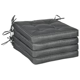 image-40 x 40cm Garden Seat Cushion with Ties Replacement Dining Chair Seat Pad, Grey