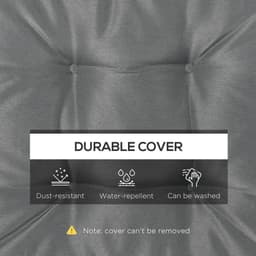 image-40 x 40cm Garden Seat Cushion with Ties Replacement Dining Chair Seat Pad, Grey