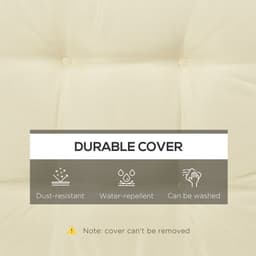 image-40 x 40cm Garden Seat Cushion with Ties Replacement Dining Chair Seat Pad, Cream