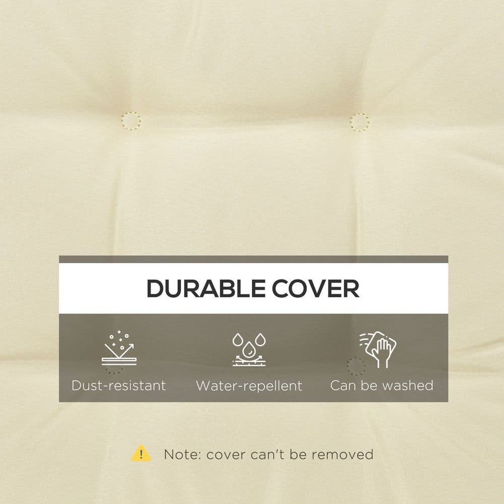 image-40 x 40cm Garden Seat Cushion with Ties Replacement Dining Chair Seat Pad, Cream
