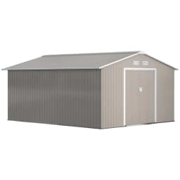 image-Garden Shed Storage Yard Store Door Metal Roof Tool Box Container 12.5ft x 11ft