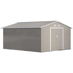 image-Garden Shed Storage Yard Store Door Metal Roof Tool Box Container 12.5ft x 11ft