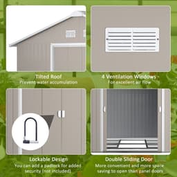 image-Garden Shed Storage Yard Store Door Metal Roof Tool Box Container 12.5ft x 11ft