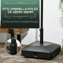 image-Garden Parasol Base Outdoor Market Umbrella Stand 43kg Water or 60kg Sand Filled
