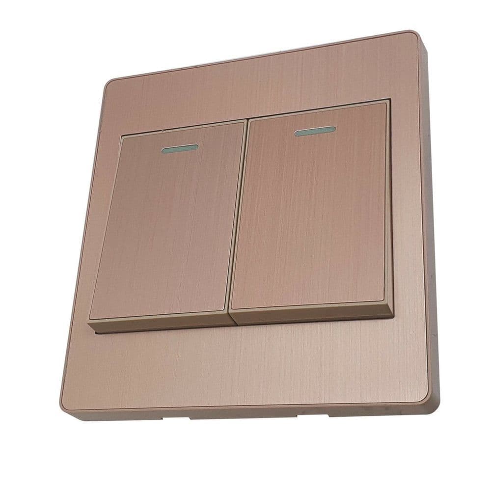 image-1/2/3 Gang Wall Switch Screw less Brushed Gold/Textured Cream/White Finish UK~3616