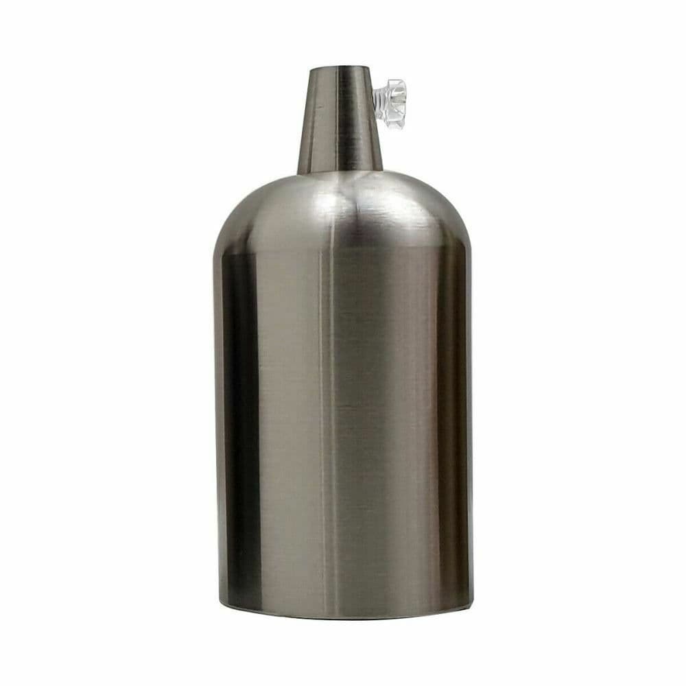 image-Smooth Holder Satin Nickel retro antique vintage lamp holder~2725