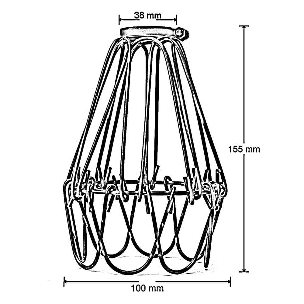 image-Vintage Industrial Metal Wire Cage Wall Lamp Guard Retro Light Shade Protection~1280