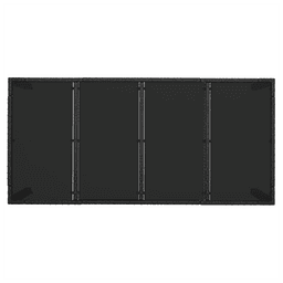 image-Garden Table with Glass Top Black 190x90x75 cm Poly Rattan