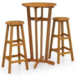 image-3 Piece Bar Set Solid Wood Acacia
